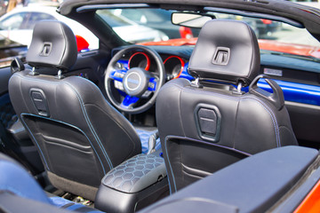 Obraz na płótnie Canvas View of the interior of a modern automobile