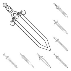 Isolated object of game  and armor  icon. Set of game  and blade  vector icon for stock.