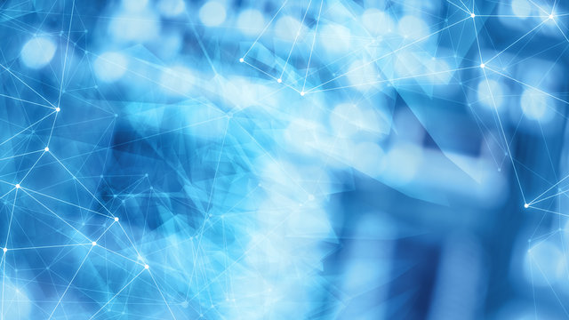 Digital technology futuristic technology world concept dots connections