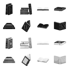 Vector design of training and cover symbol. Set of training and bookstore  vector icon for stock.