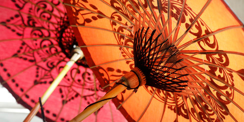colorful handicraft umbrella made in myanmar