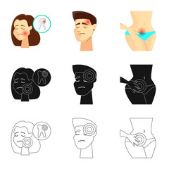 Isolated object of hospital and rendering symbol. Collection of hospital and help stock symbol for web.