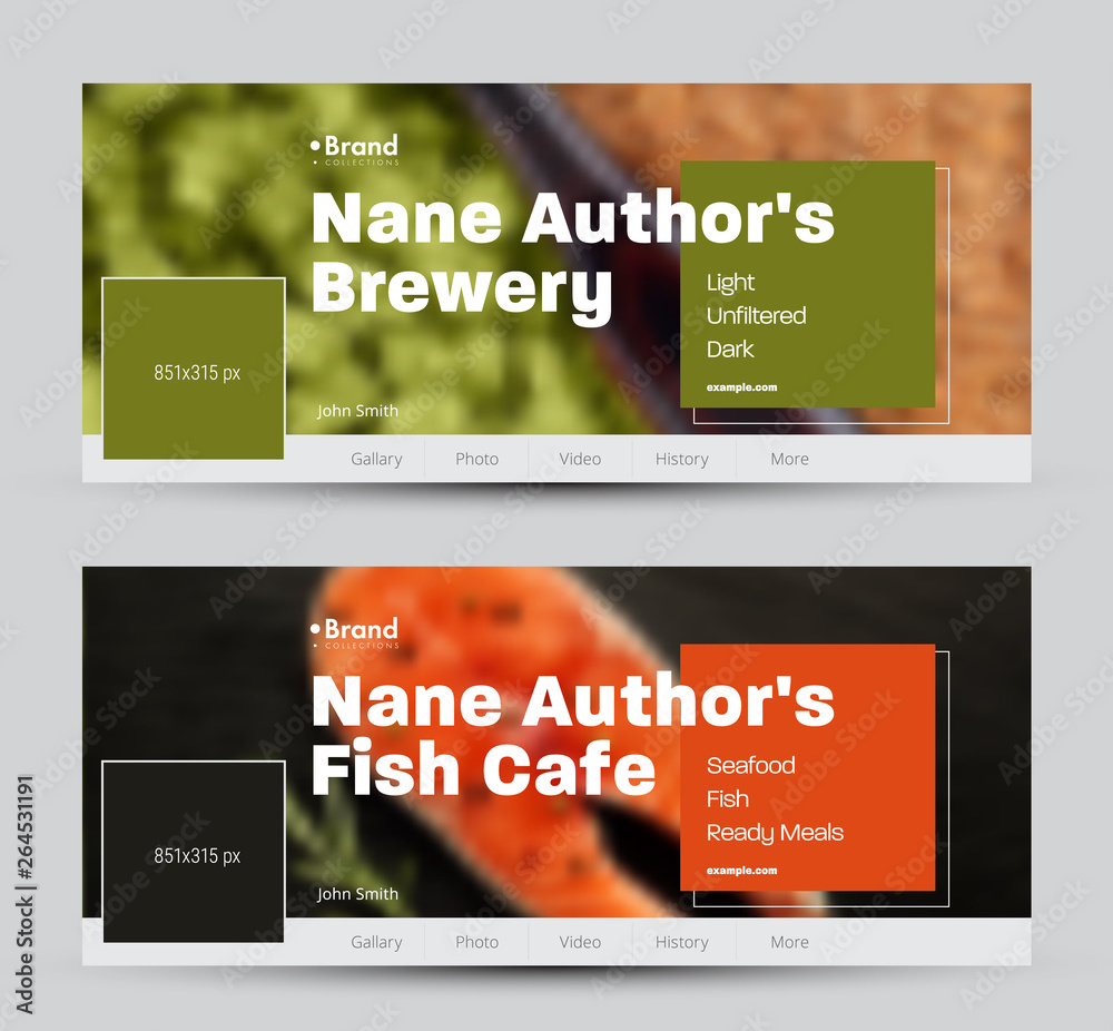Poster set of banners of standard size for social networks.