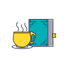 koran book and golden cup ramadan kareem