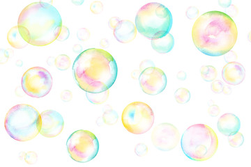 ランダムに浮かぶシャボン玉の背景