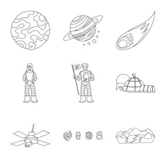 Isolated object of space  and galaxy  icon. Set of space  and travels  stock vector illustration.