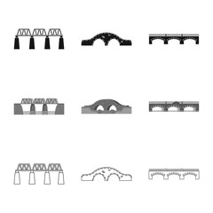 Isolated object of connection and design symbol. Set of connection and side stock symbol for web.