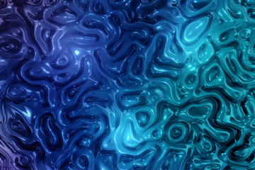 Abstract wavy liquid texture patterns 3D rendering