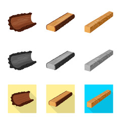 Vector design of tree   and raw  logo. Set of tree   and construction stock vector illustration.