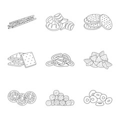 Isolated object of product and menu logo. Set of product and flavor stock symbol for web.