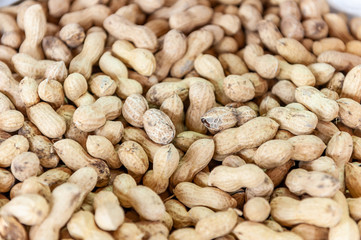 Jumbo raw peanuts in shell sold in shuk Levinsky market, Tel Aviv, Israel