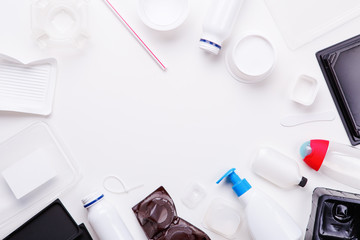 Selection of plastic garbage for recycling. Concept of recycling