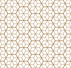 Seamless traditional Japanese geometric ornament .Golden color lines.