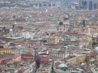 Fototapeta na wymiar view of the city Naples in Italy on a cloudy day