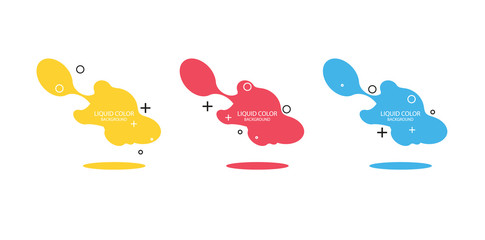 Modern abstract vector banner set. Flat geometric liquid form with various colors. Modern vector template, Template for the design of a logo, flyer or presentation. Abstract geometric shapes