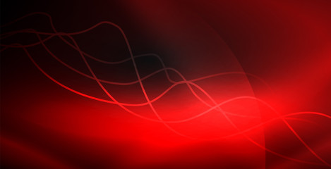 Glowing abstract wave on dark, shiny motion, magic space light. Techno abstract background