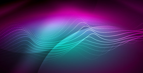 Fototapeta premium Neon lines shiny glowing background