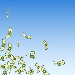 Indian rupee notes falling. Floating INR bills on 