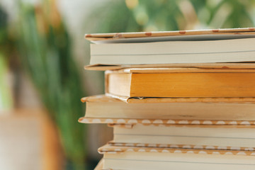 Stack of books on the table