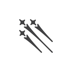 Flying stars vector icon. filled flat sign for mobile concept and web design. Fireworks bursting glyph icon. Symbol, logo illustration. Pixel perfect vector graphics