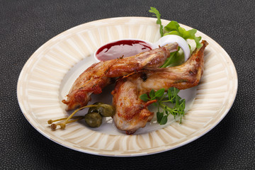 Roasted rabbit legs