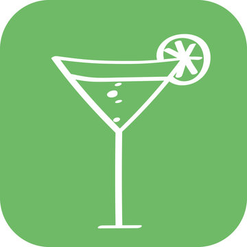 Handgezeichneter Cocktail auf hellgrünem Hintergrund