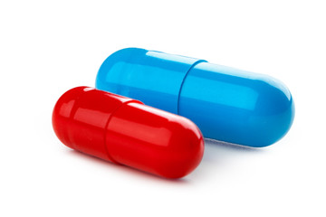 colorful pills isolated on white