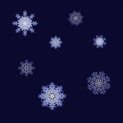 New Year background vector with falling snowflakes