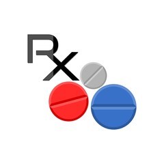 Prescription drugs icon, sign or logo