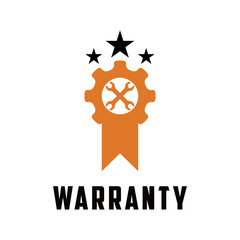 warranty with gear flat icon