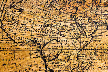 Old Geographic Map of the World