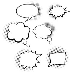 Comic speech bubbles set. Pop art vector label illustration. Vintage comics book poster on white background. 