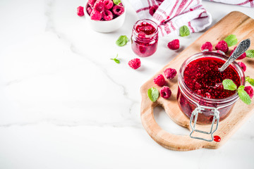 Homemade raspberry jam