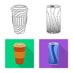 Vector design of drink and bar symbol. Set of drink and party stock vector illustration.