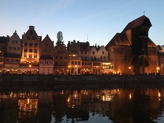 Obraz premium Danzig Skyline in the Night 