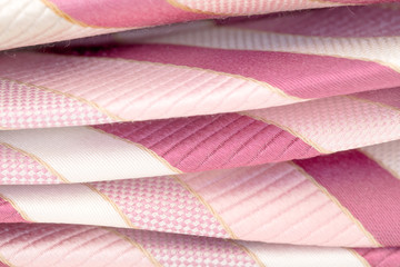 Pink gentleman's tie studio shot white background