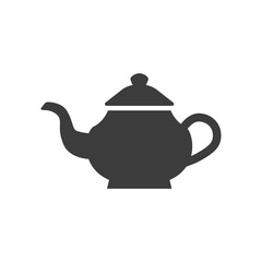 Tea pot icon on white background.
