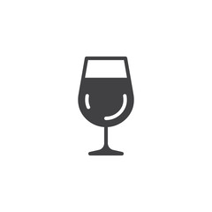 Wine glass vector icon. filled flat sign for mobile concept and web design. Glass of wine glyph icon. Symbol, logo illustration. Pixel perfect vector graphics