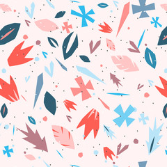 Materiał do szycia Random floral seamless pattern.