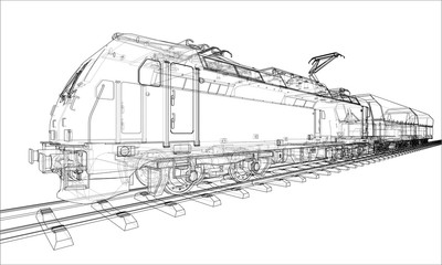 Modern train concept. Vector