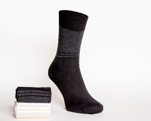 striped socks isolated on white background