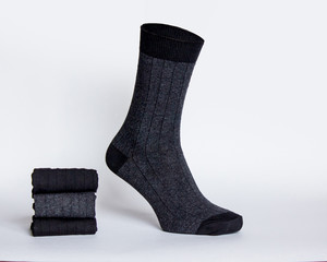 striped socks isolated on white background.