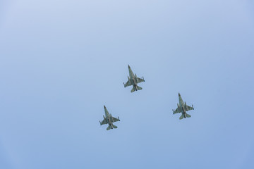 Fototapeta na wymiar Airshow for the 70th celebration of the independence of Israel, Tel Aviv-Yafo, Israel