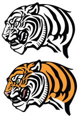 tiger head. Logo icon emblem badge tattoo . Isolated vector illustration