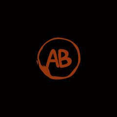 A B AB Initial logo template vector. Letter logo concept
