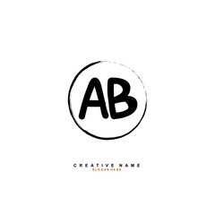A B AB Initial logo template vector. Letter logo concept