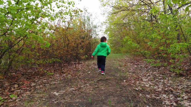 Follow child in woods
