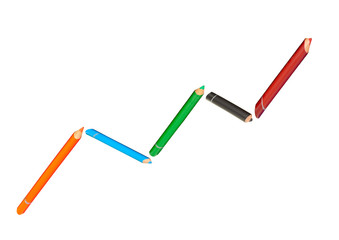 Crayons couleurs, concept graphique Bourse