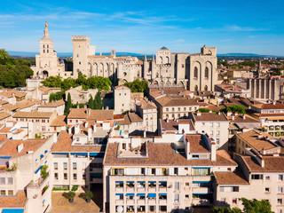 Avignon city aerial view, France