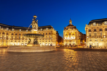 Fototapeta na wymiar Place de la Bourse square, Bordeaux